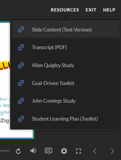 Interactive Course Resources Access View