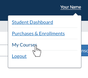 My Courses Dropdown