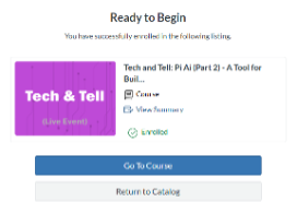 Successfully Enrolled View