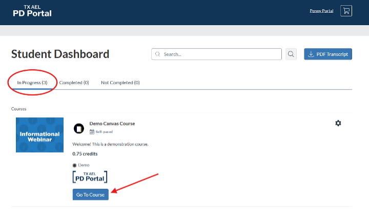 Student Dashboard Example